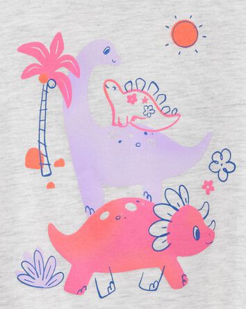 Toddler Girl Dinosaur Short-Sleeve Graphic Tee - Grey, 