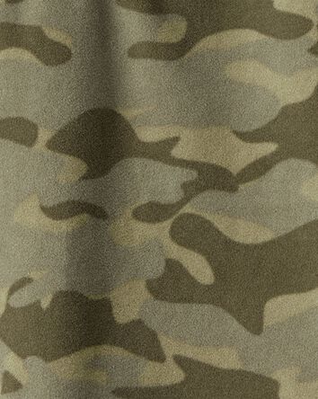 Boys Camouflage Microfleece Quarter-Zip Pullover - Green, 