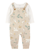 Baby 2-Piece Bird Print Long-Sleeve Tee & Overall Set, image 1 of 5 slides