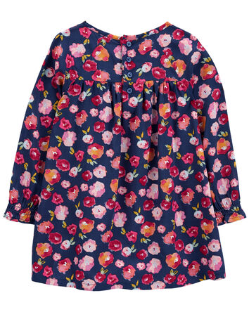 Toddler Navy Flower Babydoll Dress, 