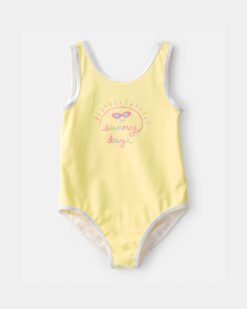 Toddler Girl 1-Piece 'Sunny Days' Swimsuit - Yellow, 