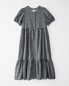 Adult Women's Maternity Plaid Button-Front Relaxed Fit Dress, image 4 of 7 slides