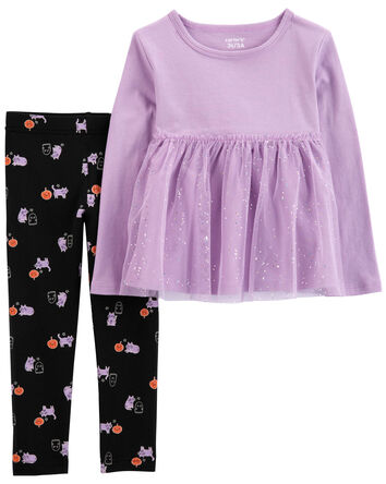 Baby 2-Piece Halloween Tulle Top & Legging Set, 