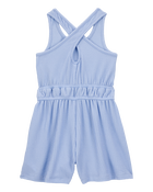 Kid Ribbed Textured Romper - Blue, image 2 of 4 slides
