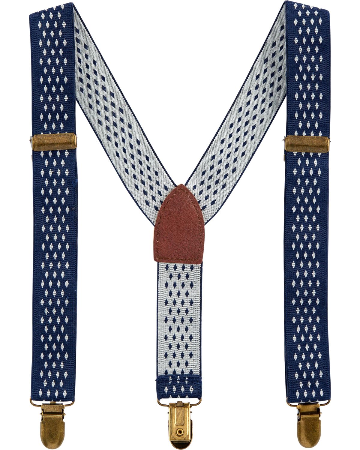 Blue, Grey Kid Diamond Suspenders