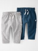 Gray, Blue - Baby 2-Pack Organic Cotton Pants