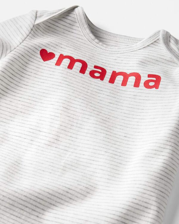 Grey Baby Organic Cotton Mama Bodysuit