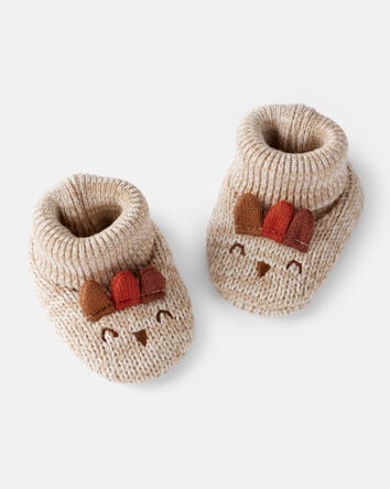 Baby Thanksgiving Booties - Brown, 