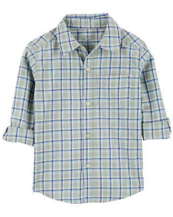 Plaid Button-Front Shirt, 