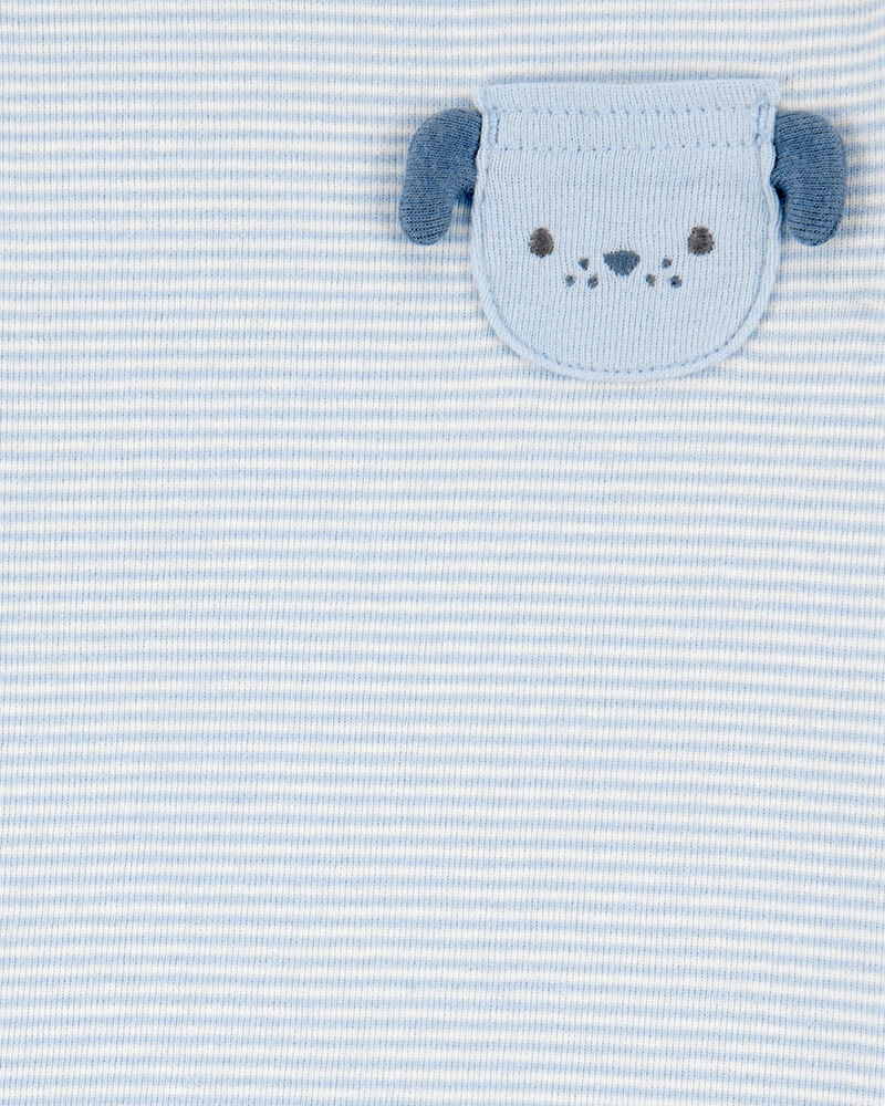 Baby 4-Piece Puppy Print Outfit Set - Blue, image 3 of 5 slides
