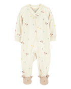 Baby Bunny 2-Way Zip Cotton Sleep & Play Pajamas - Cream, image 1 of 4 slides