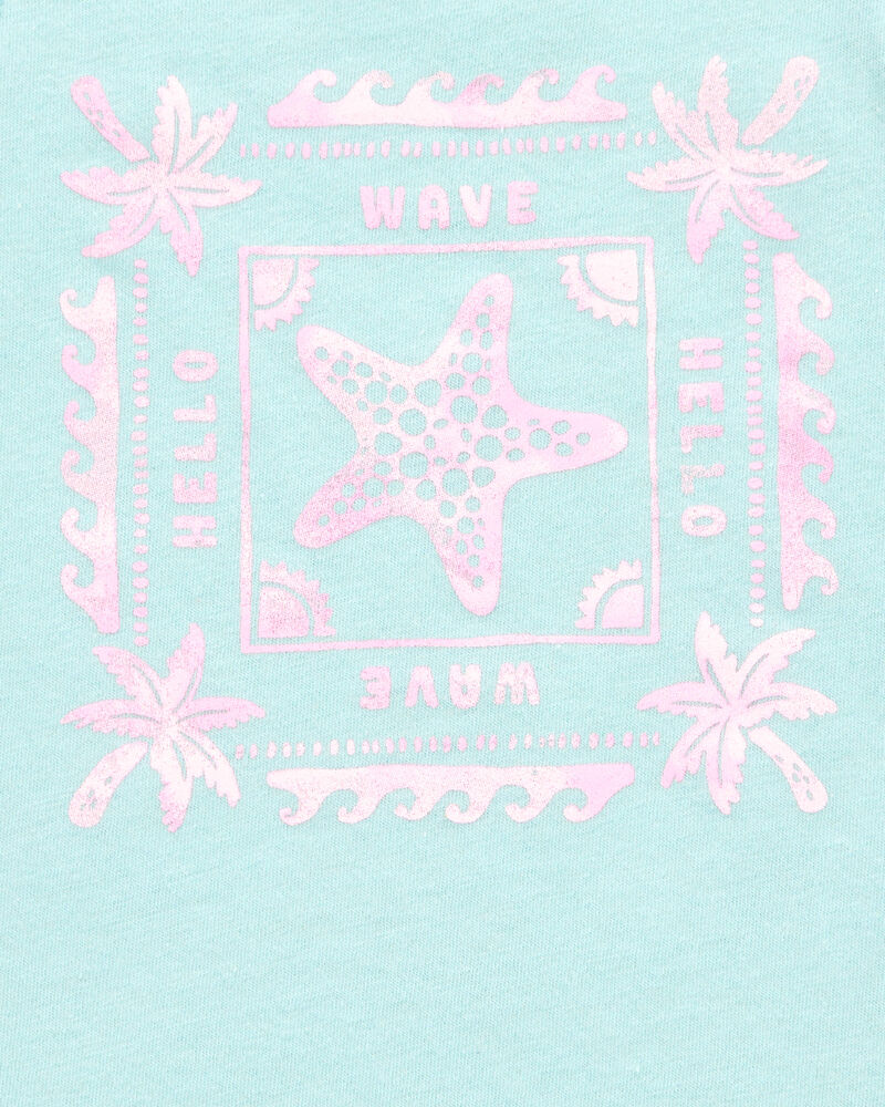 Toddler Starfish Muscle Tank - Turquoise, image 2 of 3 slides