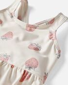 Baby Girl Recycled Strawberry-Print Swimsuit, image 3 of 5 slides