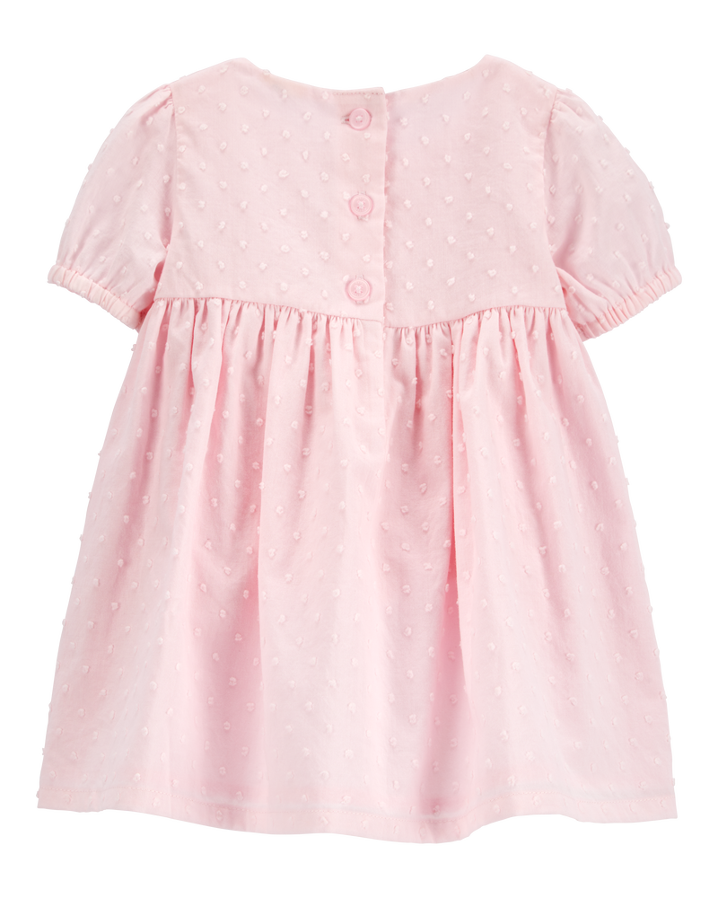 Baby Textured Babydoll Dress- Pink, image 2 of 5 slides