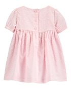Baby Textured Babydoll Dress- Pink, image 2 of 5 slides