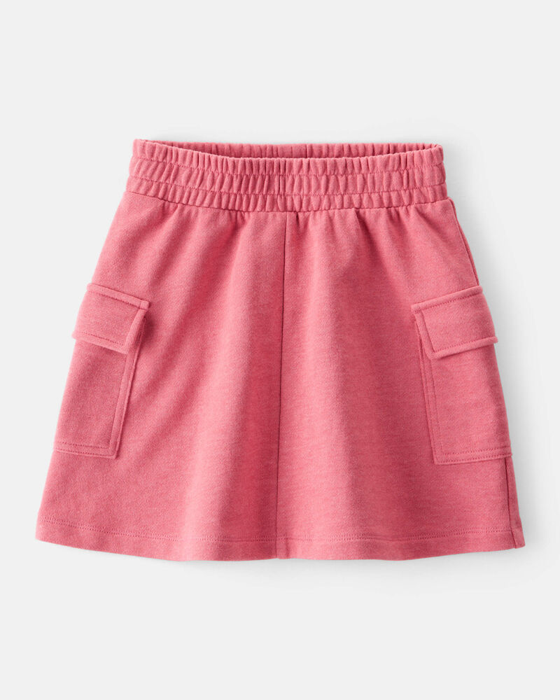 Girls French Terry Cargo Skort - Pink, image 1 of 4 slides
