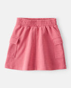 Girls French Terry Cargo Skort - Pink, image 1 of 4 slides