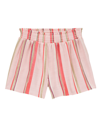 Kid Striped Linen Look-Alike Flowy Pull-On Shorts, 
