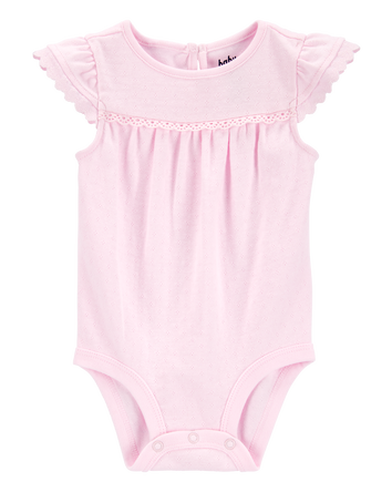 Baby Pointelle Short-Sleeve Bodysuit - Pink, 