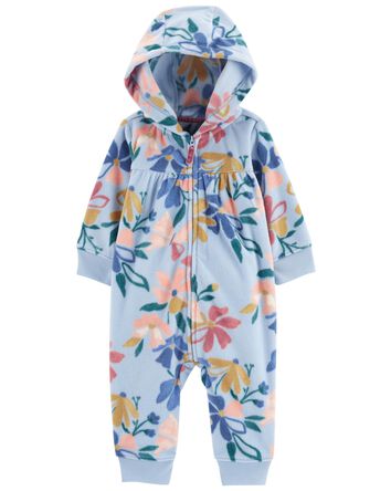 Baby Floral Fleece Jumpsuit, 
