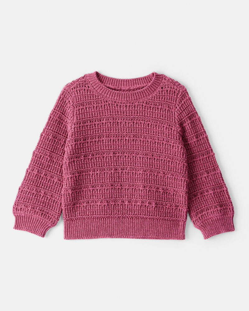 Baby Girl Long-Sleeve Sweater - Pink, image 1 of 3 slides