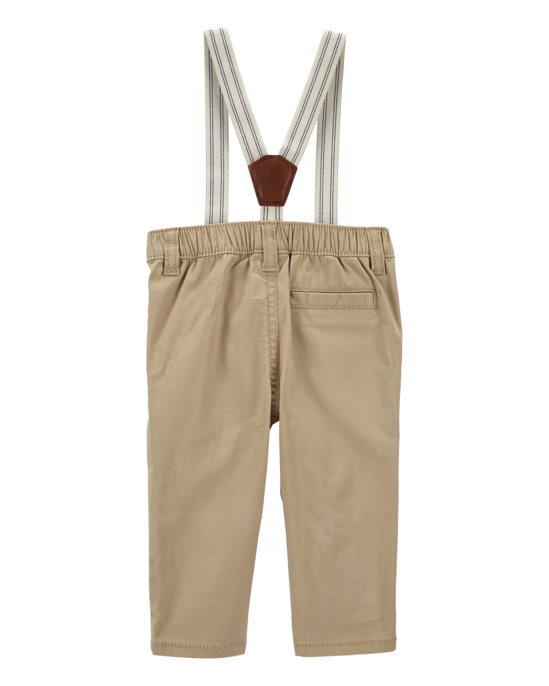 Baby Twill Suspender Pants, image 2 of 5 slides