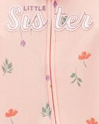 Baby Little Sister 2-Way Zip Cotton Sleep & Play Pajamas, image 2 of 3 slides
