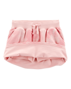 Kid Drawstring Cloud Dye French Terry Skort - Pink, image 2 of 4 slides