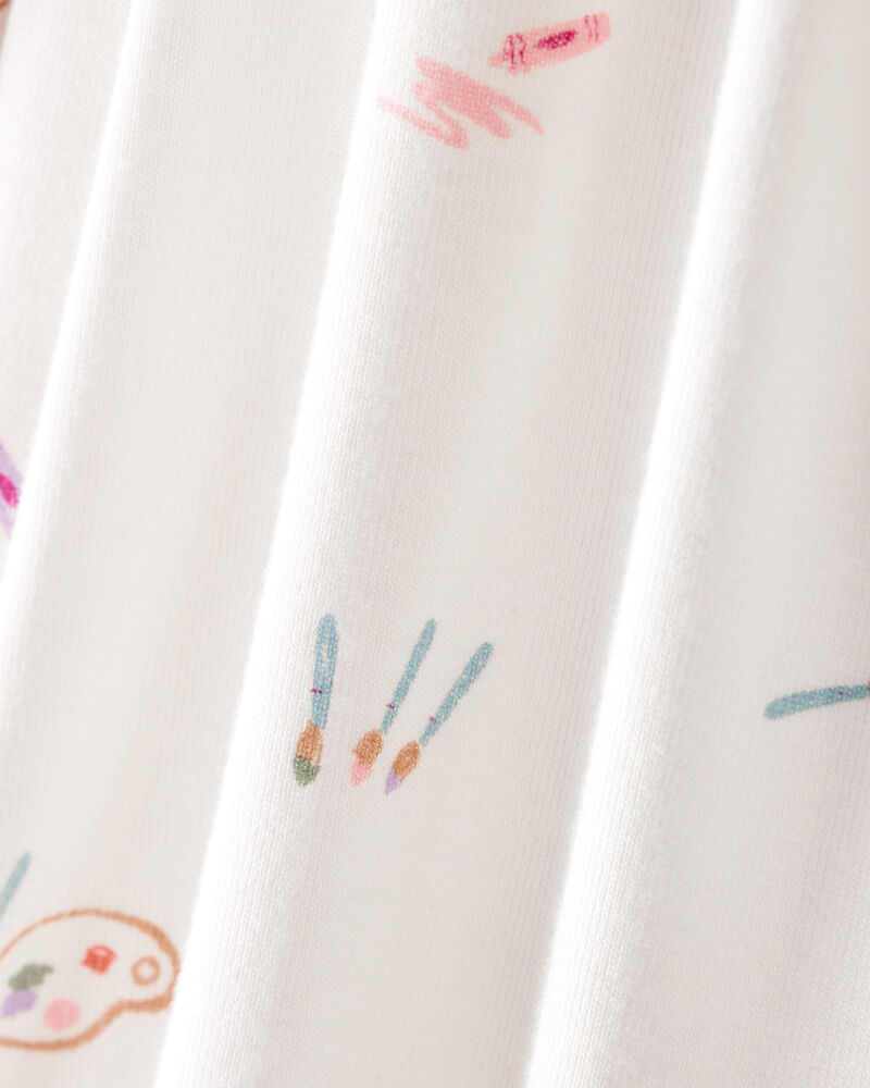Baby Girl Art Print PurelySoft Sleep & Play Pajamas - White, image 6 of 8 slides