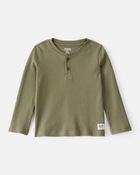 Toddler Boy Long-Sleeve Henley T-Shirt - Green, image 1 of 3 slides