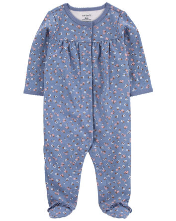 Floral Snap-Up Cotton Sleep & Play, 