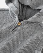 Baby Organic Cotton Sweater Knit Hooded Poncho, image 2 of 4 slides