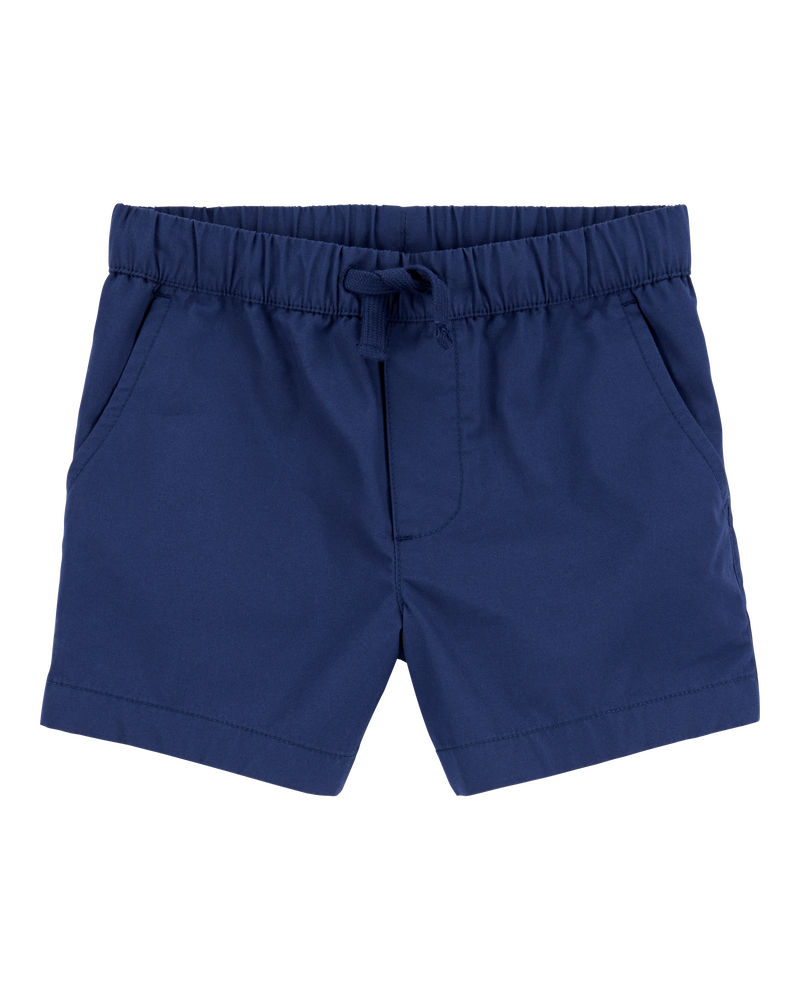 Baby Pull-On Poplin Shorts - Navy, image 1 of 4 slides