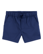 Baby Pull-On Poplin Shorts - Navy, image 1 of 4 slides