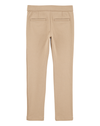 Kid Ponte Knit Uniform Pants - Khaki, 
