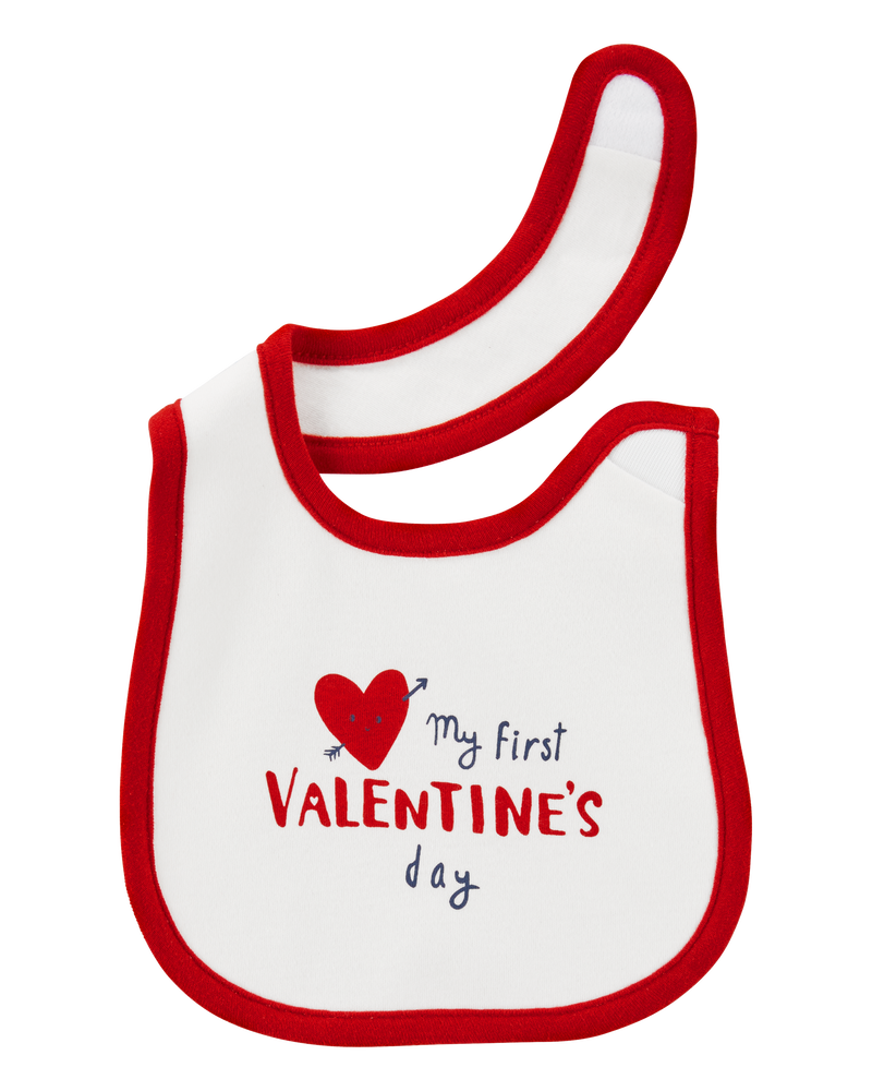 Baby My First Valentine's Day Teething Bib, image 2 of 3 slides
