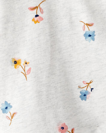 Toddler Girl Floral Long-Sleeve Peplum Top - Grey, 