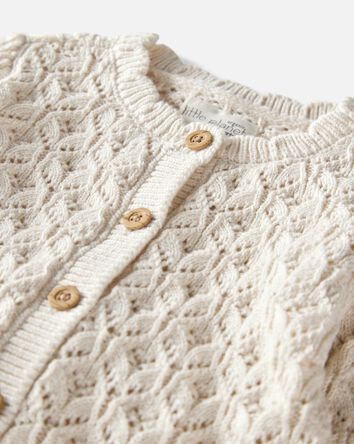 Baby Organic Cotton Pointelle Sweater, 