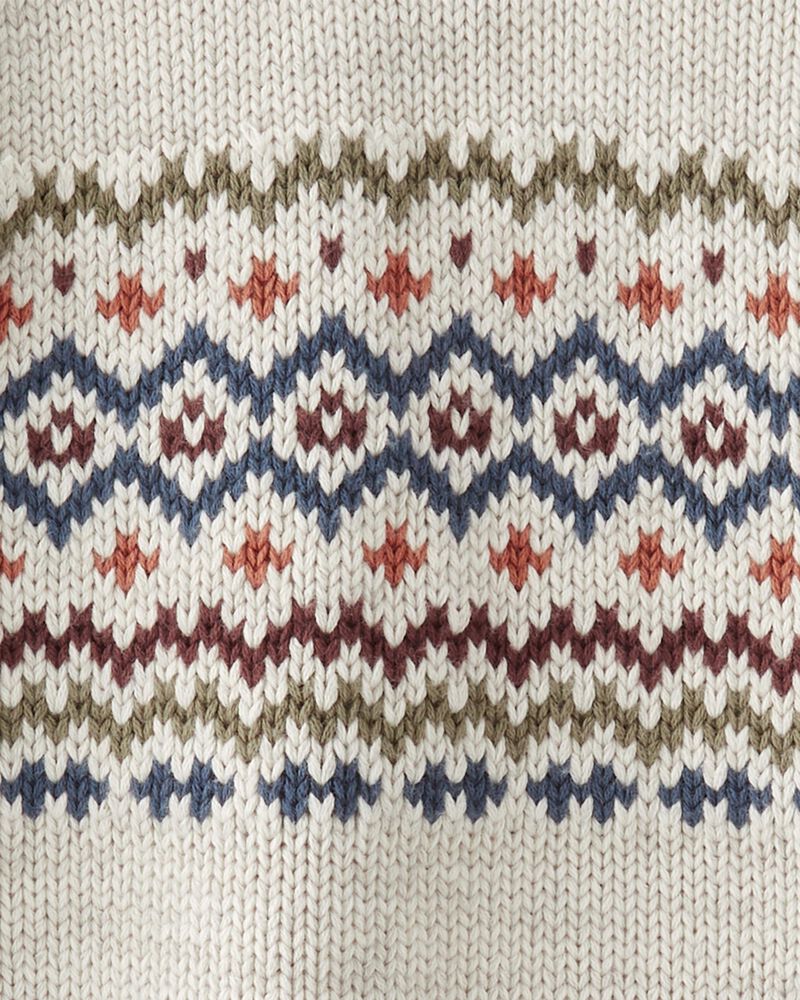 Toddler Organic Cotton Fair Isle Sweater, image 3 of 5 slides