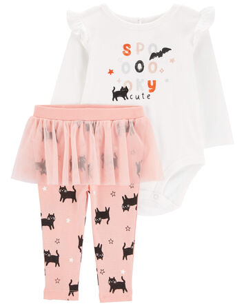 Baby 2-Piece Halloween Bodysuit & Tutu Pant Set, 