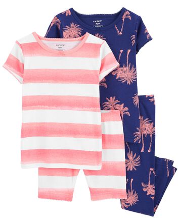 Baby 4-Piece Palm Tree 100% Snug Fit Cotton Pajamas, 