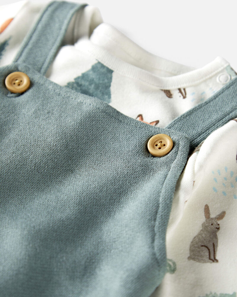 Baby Organic Cotton Overalls Set in Woodland Animals
, image 5 of 6 slides