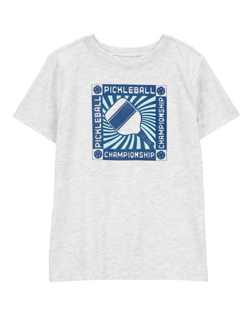 Kid Pickleball Championship Short-Sleeve Graphic Tee - Grey, 