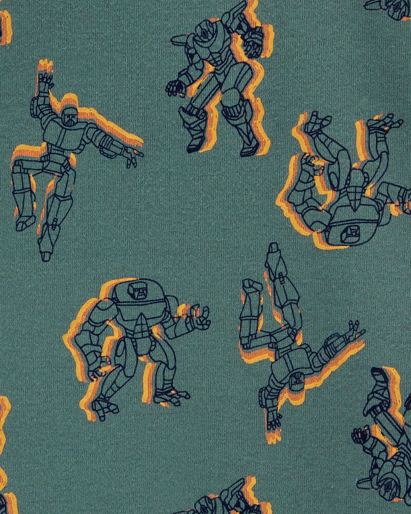 Kid 4-Piece Robots 100% Snug Fit Cotton Pajamas, image 3 of 4 slides