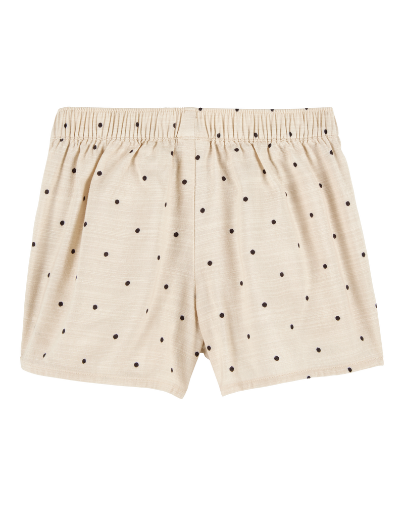 Toddler Polka Dot Linen Look-Alike Skort - Tan, image 5 of 7 slides