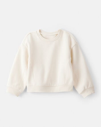 Toddler Girl Long-Sleeve Pullover Sweatshirt - White, 