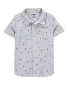 Toddler Striped Star Print Button-Front Shirt, image 1 of 3 slides