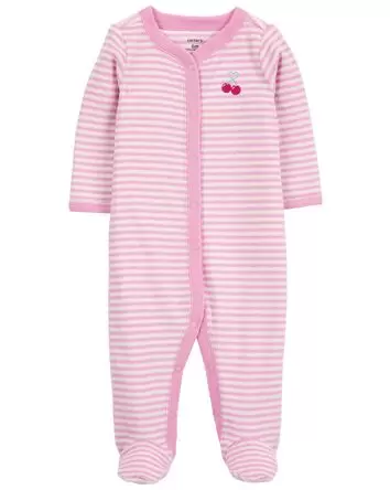 Baby Cherry Snap-Up Terry Sleep & Play Pajamas, 