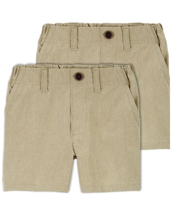 Toddler 2-Pack Lightweight Uniform Shorts in Quick Dry Active Poplin, 