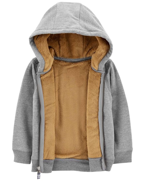 Grey Baby FuzzyLined Hoodie